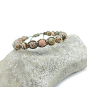 Rodonit 6 mm - shamballa náramek