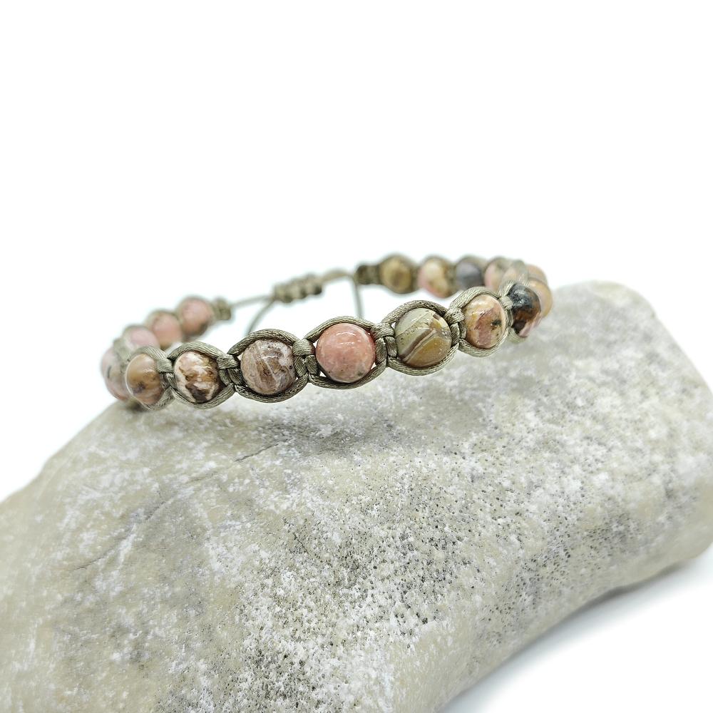 Rodonit 6 mm - shamballa náramek