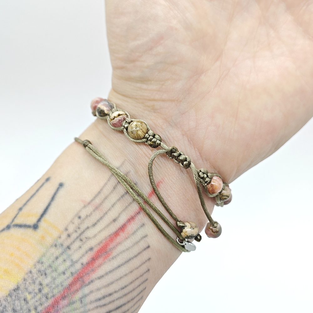 Rodonit 6 mm - shamballa náramek - Obrázek 5