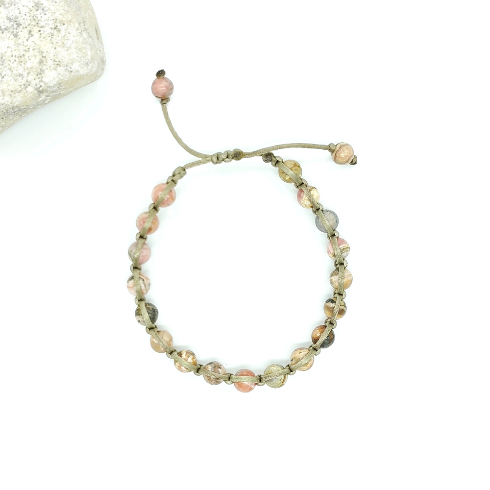 Rodonit 6 mm - shamballa náramek - Obrázek 2