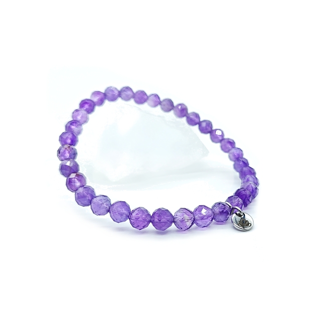 Ametyst fazetovaný 6 mm - náramek - Obrázek 3