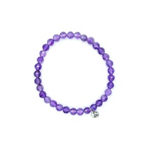 Ametyst fazetovaný 6 mm - náramek