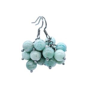 Amazonit 8 mm - rybízové náušnice